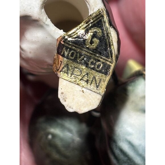 Vtg Nov Co Japana Ceramic Cat Figurine‎ Trio Playing Instruments Connected Chain - Picture 6 of 6